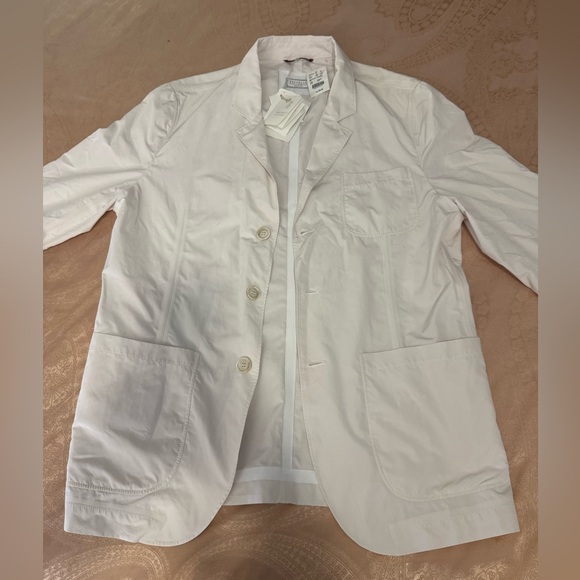Brunello Cucinelli Mens White Nylon Jacket Sz 50/L - Picture 2 of 13